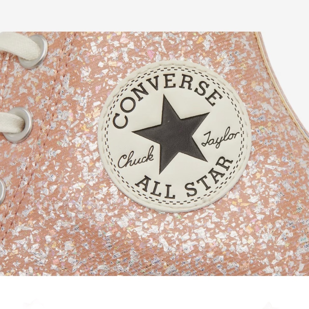 Converse Chuck Taylor All Star Peach Glitter Platform Women's size 9 NEW!!! - Picture 3 of 11